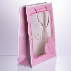 Набор подарочных пакетов из бумаги Love с окошком 12 шт 26×10×32 см HP-10359-18  Jooki 