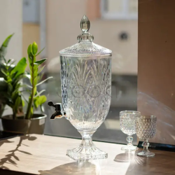 Лимонадница Crystal Trinity 5 литров с краном для мохито малока сока напитков HP-19-303  Jooki