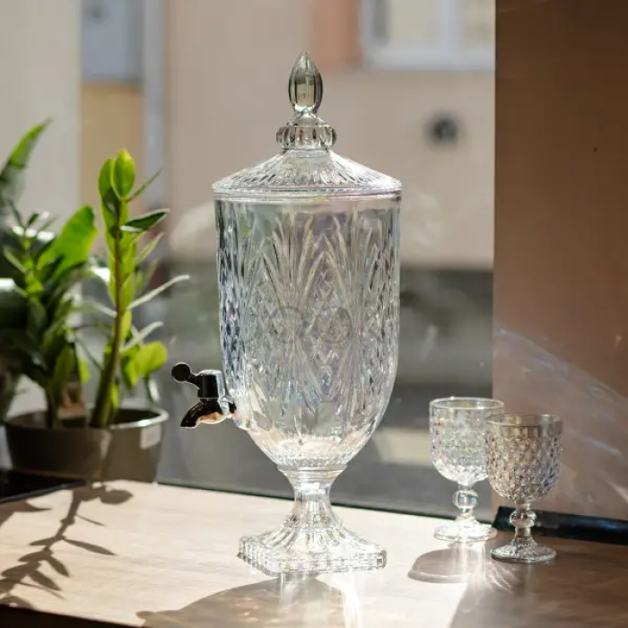 Лимонадница Crystal Trinity 5 литров с краном для мохито малока сока напитков HP-19-303  Jooki