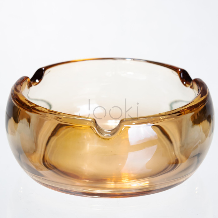 Пепельница стеклянная Round Cigar 12 см, золотистый Yiwu HP-34-76 Твой стильный выбор 