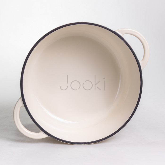 Кастрюля чугунная эмалированная 5 л, бежевый Yiwu HP-FLG-2 WHITE  Jooki
