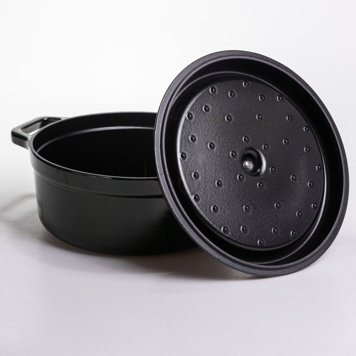 Кокотница чугунная эмалированная 6,5 л, малахит Yiwu HP-FLG-12 green  Jooki