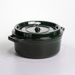 Кокотница чугунная эмалированная 6,5 л, малахит Yiwu HP-FLG-12 green  Jooki