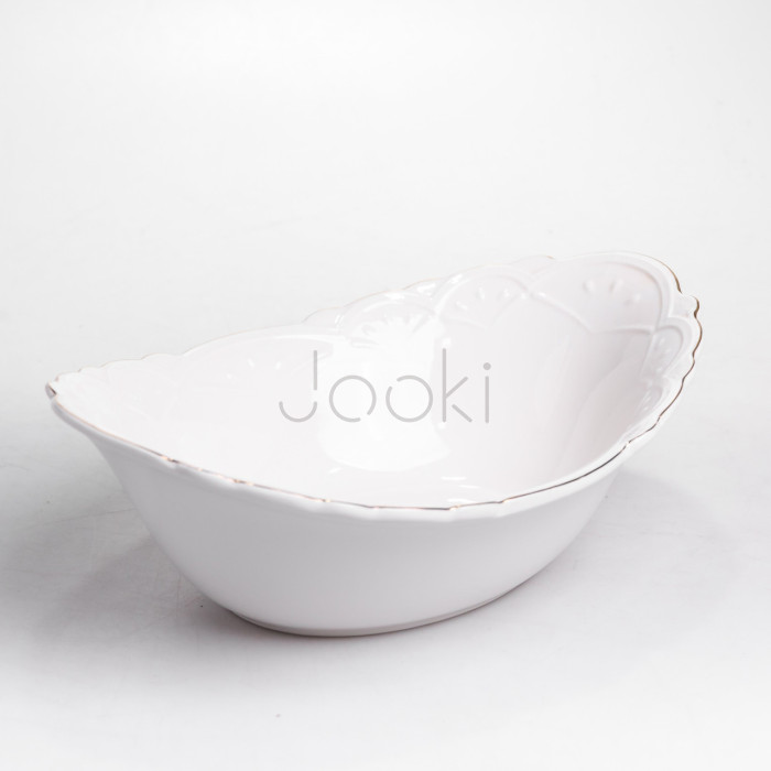 Салатница овальная фарфоровая Pearl 31,5*22*10 см Yiwu HP-HK-C33  Jooki