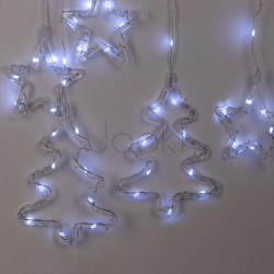 Гірлянда штора світлодіодна GarlandoPro зірка та ялинка 120LED 3х0,9 м 8 режимів Білий 1733071W Твій стильний вибір 