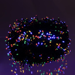 Новогодняя гирлянда уличная 100 м 1000 LED с солнечной батареей черный провод Мультиколор SB1000L100MBML  Jooki 