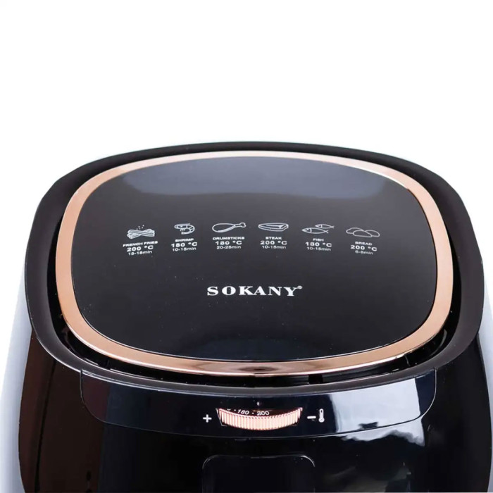 Аэрогриль-фритюрница Sokany SK-8027 на 6.5 литров, 1300 Вт черная  Jooki