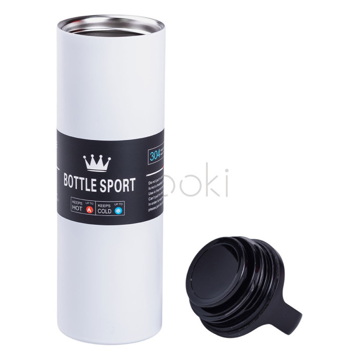 Термос металлический 500 мл из нержавеющей стали Bottle Sport с ручкой белый  Jooki 
