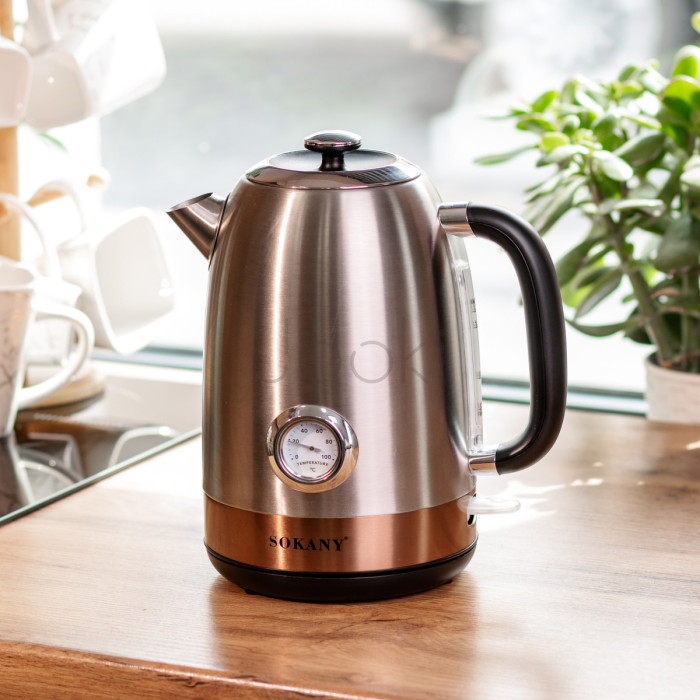 Електрочайник Sokany SK1031SS з термометром 1.7 л  Jooki