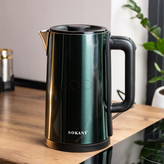 Электрочайник Sokany SK-09018 3 литра Зеленый  Jooki 