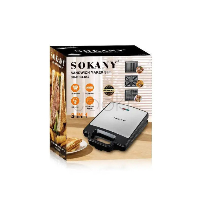 Мультипекарь Sokany SKBBQ852 с насадками 1400 Вт Надежный выбор Jooki