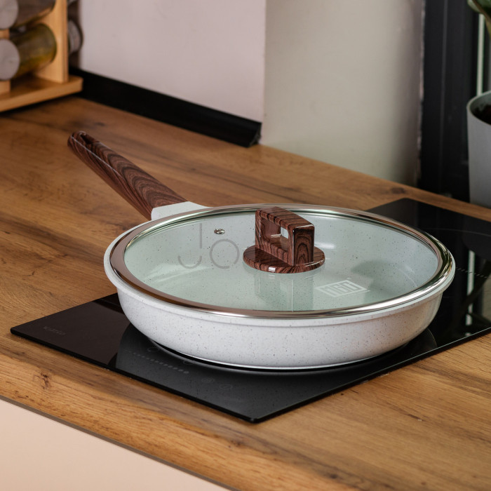 Алюмінієва сковорода 2,7 л з керамічним покриттям антипригарним Ø 28 см біла MGC HP-4-467  Jooki