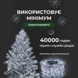 Гирлянда роса на пульте 50 метров на 500 led светодиодов капля белый провод белая Продумано до деталей 
