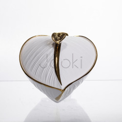 Супниця 800 (мл) каструля 26×18×14 (см) з кришкою Білий з золотом XL-4074AG  Jooki