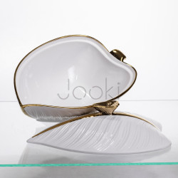 Супниця 800 (мл) каструля 26×18×14 (см) з кришкою Білий з золотом XL-4074AG  Jooki