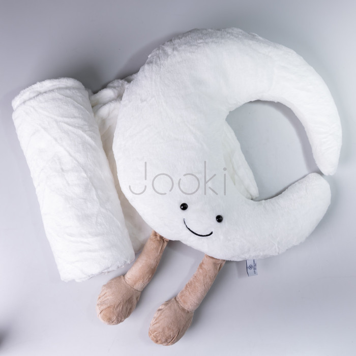 Мягкая игрушка-подушка с пледом Месяц 170*110 см 3в1 Белый 520-21M  Jooki