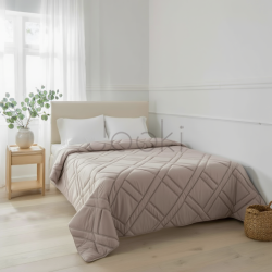 Покрывало на кровать стеганое 200×230 см хлопковое кофейный 505-24-18-3
