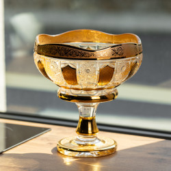 Ваза для фруктов стеклянная Bohemia Gold 26 см Yiwu HP-34-137