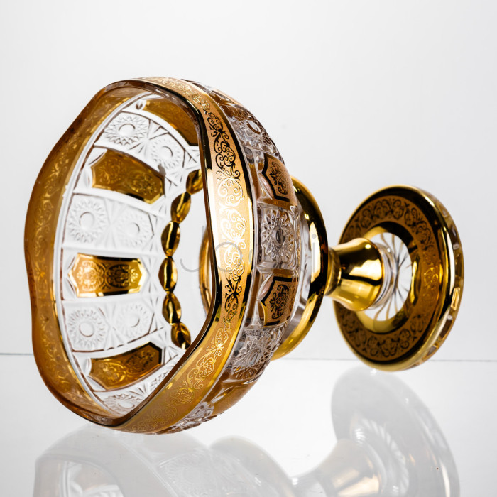 Ваза для фруктов стеклянная Bohemia Gold 26 см Yiwu HP-34-137 Удобство и стиль Jooki