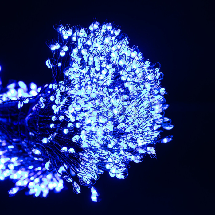 Гирлянда Конский хвост Мишура 1200 LED 20 нитей 2 м зеленая, синий GarlandoPro D1200L2MGBL Удобство и стиль Jooki