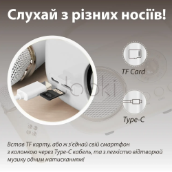 Колонка портативна з мікрофоном C-20 BT/TF/USB/FM 5 Вт Білий C20W  Jooki