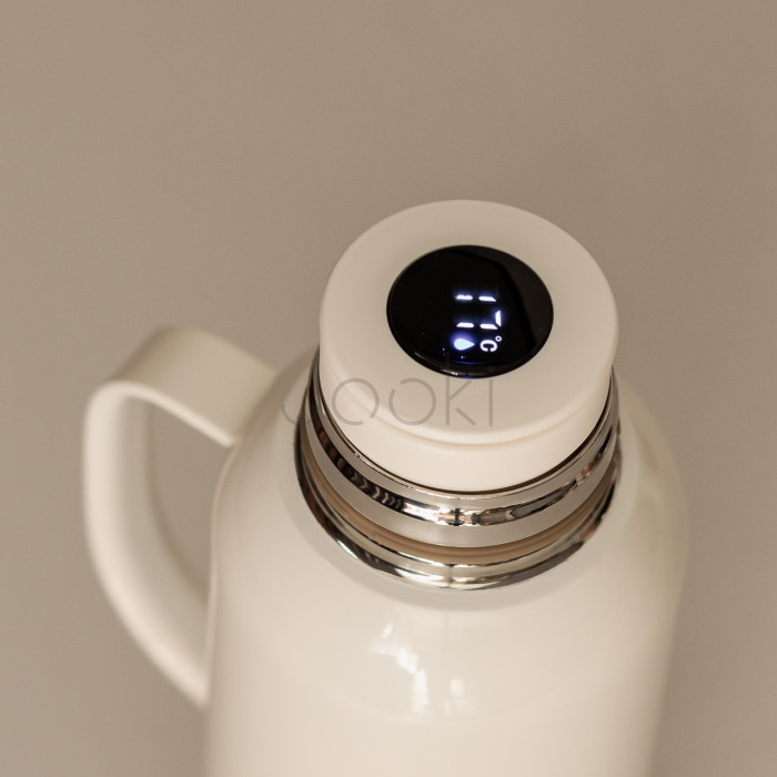 Термос Vacuum з датчиком температури на 820 мл білий HP-14-55W Для комфорту кожного дня 