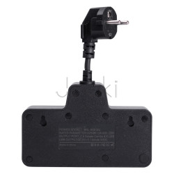 Мережевий фільтр на 2 євро розетки з 2 USB та 2 Type-C чорний HP-5-18  Jooki
