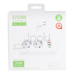 Мережевий фільтр на 2 євро розетки з 2 USB та 2 Type-C чорний HP-5-18  Jooki