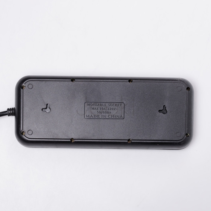 Мережевий фільтр подовжувач на 8 розеток з 3 USB 1 Type-C та кнопкою відключення F20U 2.8 м Чорний HP-5-28  Jooki