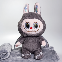 Мягкая игрушка-плед, подушка 3 в 1 Labubu Brown Dragon плед в игрушке детский плед игрушка Лабубу Серый 520-29G