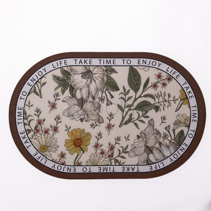 Коврик диатомитовый Floral Oval 38*58 см универсальный овальный HP-42-50  Jooki