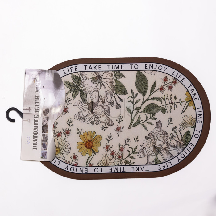 Коврик диатомитовый Floral Oval 38*58 см универсальный овальный HP-42-50  Jooki