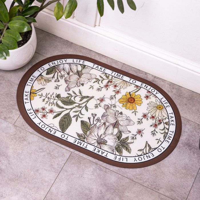 Коврик диатомитовый Floral Oval 38*58 см универсальный овальный HP-42-50  Jooki