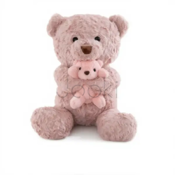 Игрушка-подушка Медведь с малышом и пледом 110х140 см розовый 509-33P Продумано до деталей 