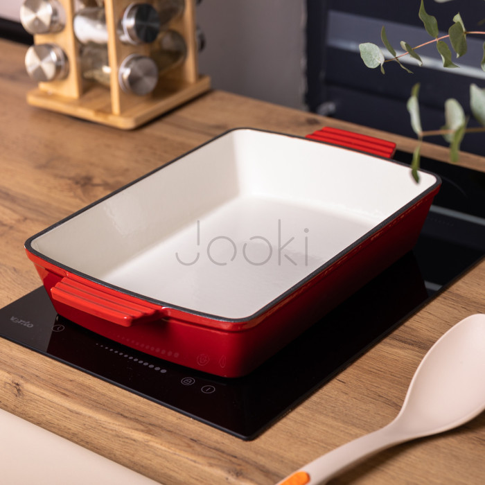 Форма для запекания чугунная 3 л, красный Yiwu HP-FLG-16 RED  Jooki