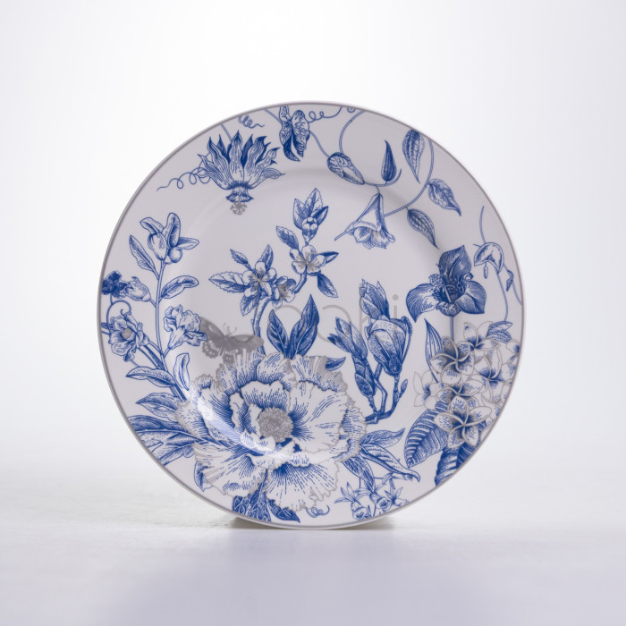 Столовый сервиз на 6 персон фарфоровый Blossom Blue 24 предмети Yiwu HP-7-713N Практическое решение Jooki