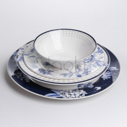 Столовый сервиз на 6 персон фарфоровый Blossom Blue 24 предмети Yiwu HP-7-713N Практическое решение Jooki