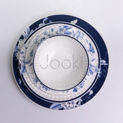 Столовый сервиз на 6 персон фарфоровый Blossom Blue 24 предмети Yiwu HP-7-713N Практическое решение Jooki