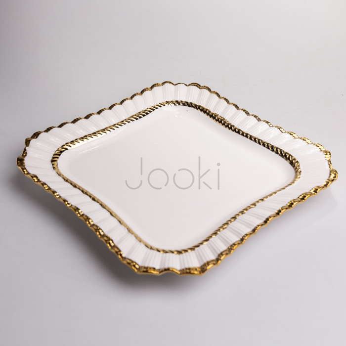 Тарелка сервировочная фарфоровая Aurelia 15*15 см Yiwu AP-1 Проверенное качество Jooki