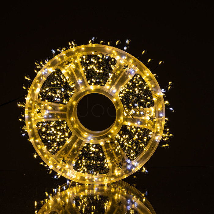 Гірлянда-нитка Роса Хвойна лапа 1000 LED 50 метрів зелена нитка жовтий Garlando D1000L50MGY Перевірена якість Jooki