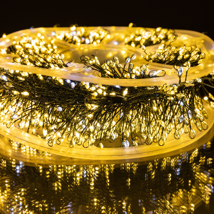Гірлянда-нитка Роса Хвойна лапа 1000 LED 50 метрів зелена нитка жовтий Garlando D1000L50MGY Перевірена якість Jooki