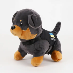 Игрушка-подушка Пес Патрон с пледом 110x140 см серый с коричневым 509-6GB Твой стильный выбор 
