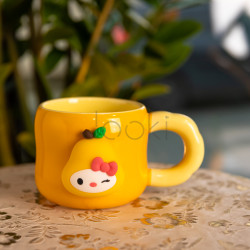 Кубок порцелянова з магнітом Sanrio 400 (мл) подарункова кружка прикольна чашка для дітей на подарунок Помаранчевий FM-37B Для комфорту кожного дня 