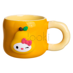 Кубок порцелянова з магнітом Sanrio 400 (мл) подарункова кружка прикольна чашка для дітей на подарунок Помаранчевий FM-37B Для комфорту кожного дня 