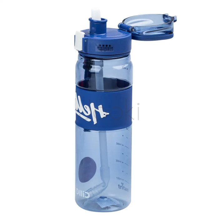 Бутылка для воды 860 мл тритан с ремешком и ручкой Синяя Надежный выбор Jooki