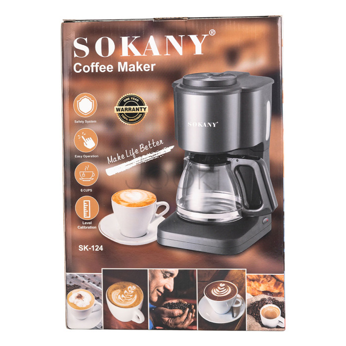 Кофеварка капельная Sokany с подогревом кофейника 600 мл Надежный выбор Jooki