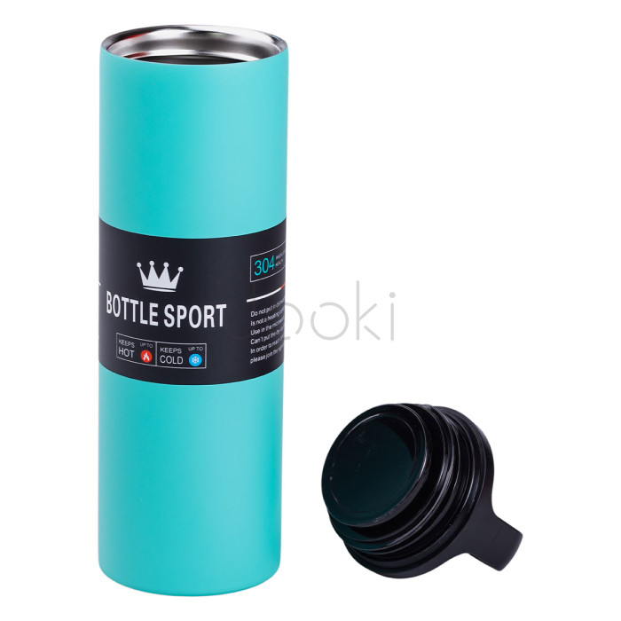 Термос металлический 500 мл из нержавеющей стали Bottle Sport с ручкой мятный Практическое решение Jooki