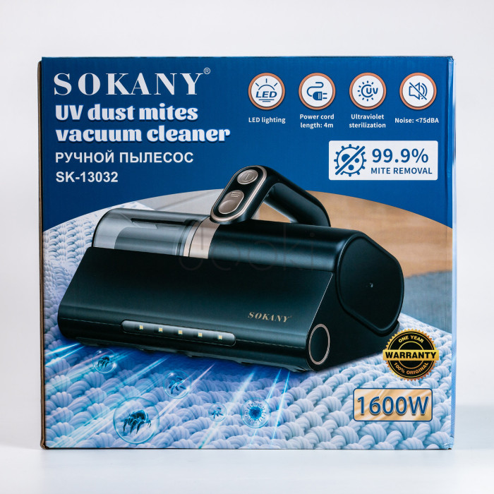 Ручной пылесос Sokany для удаления пылевого клеща 1600 Вт Jooki, УФ-очистка против аллергенов бактерий  Jooki