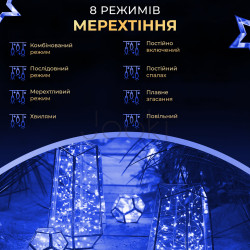 Гирлянда роса на пульте 200 метров на 2000 led светодиодов капля зеленый провод синяя Функциональность Jooki