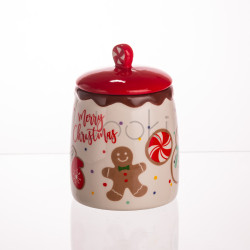 Банка для сыпучих продуктов с крышкой из фарфора 9×13 (см) Merry Christmas CR-1-42 Для комфорта каждый день 